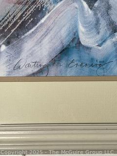 Framed Under Glass Print Titled "Waiting for Evening" by Artist Hawthorne. 27 x 32"