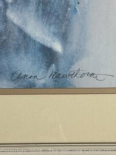Framed Under Glass Print Titled "Waiting for Evening" by Artist Hawthorne. 27 x 32"