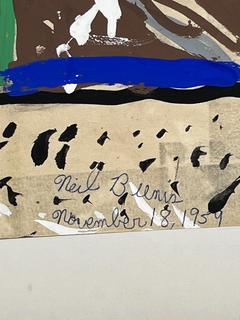 Unframed Paint on Paper of Footbal Game by Art Student