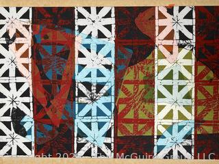 Unframed Layered Woodblock Print Signed by Art Student.  17 x 22"