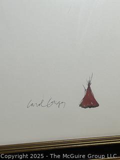 Framed Under Glass Print Titled "Wearing the Robes" by Artist Carol Grigg. 27 x 40"