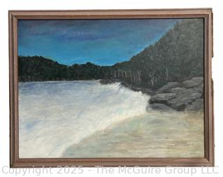 Framed Oil on Board of Seascape Signed by Artist. 27 x 35"