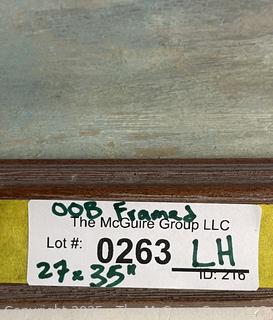Framed Oil on Board of Seascape Signed by Artist. 27 x 35"