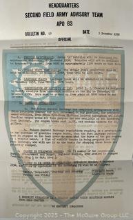 From the Estate of US Army Col. Charles F. Coates, the Recipient of WW II Legion of Merit and Silver Star Honors, his Military Memorabilia Circa 1958-59 While Serving in Taiwan as a Senior Military Advisor (MAAG) to the ROC Second Field Army.  Items Include Correspondence, Citations, Banners, Photos,  and Gifts Presented to Him by Major General Chang Yat-San, National Chinese Army, of 8th-14th Century  Coins Excavated From Pescadores Islands.  See the more than 200 Photos Posted in the Photo Gallery. Historical Military and Political Interest.   