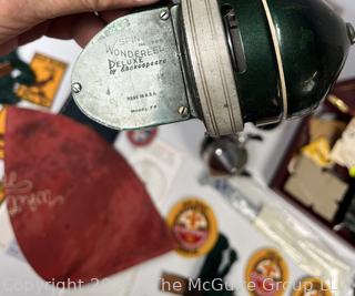 Collection of Fishing Tackle AND Vintage Boy Scouting Patches