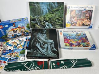 Lego City Building Set in Box and Jigsaw Puzzles