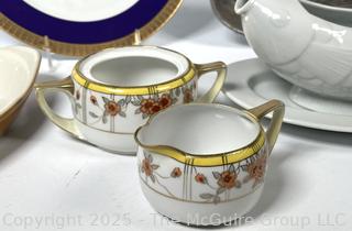 Collection of Porcelain, Glass and Pewter Items Including NYU Plate
