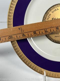 Collection of Porcelain, Glass and Pewter Items Including NYU Plate