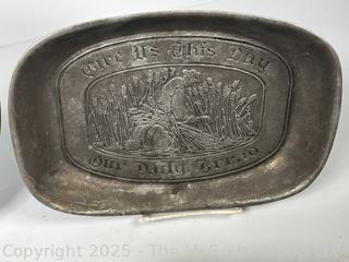 Collection of Porcelain, Glass and Pewter Items Including NYU Plate