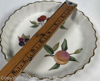 Two (2) Spode Pie Plates, Yellow Pyrex Casserole and Corningware Baking Dish