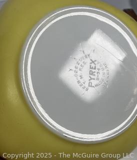 Two (2) Spode Pie Plates, Yellow Pyrex Casserole and Corningware Baking Dish