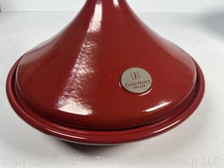 Red Emile Henry Tagine and White Signature Serving Pot
