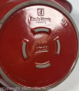 Red Emile Henry Tagine and White Signature Serving Pot