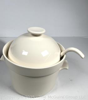 Red Emile Henry Tagine and White Signature Serving Pot