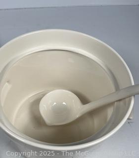 Red Emile Henry Tagine and White Signature Serving Pot