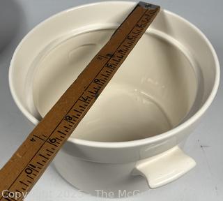 Red Emile Henry Tagine and White Signature Serving Pot