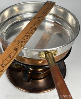 Cookware Including Copper Fondue Set and Cornbread Mold 