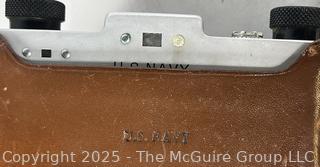 Kodak No.1 Kodamatic Rangefinder 35 MM Film Camera. Stamped "US Navy" with Leather Case and Nikon Leather Case 