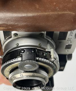 Kodak No.1 Kodamatic Rangefinder 35 MM Film Camera. Stamped "US Navy" with Leather Case and Nikon Leather Case 