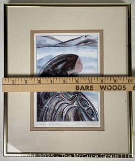 	Framed Under Glass Print Titled "Waiting on the Shore" by Artist Anne Hawthorne. 10 x 12"