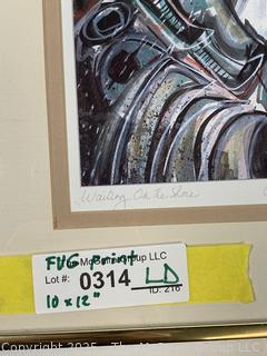 	Framed Under Glass Print Titled "Waiting on the Shore" by Artist Anne Hawthorne. 10 x 12"