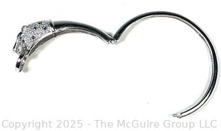Sterling Silver Panther with White Topaz and Gemstone Clamp Bangle Braclete