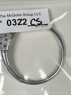 Sterling Silver Panther with White Topaz and Gemstone Clamp Bangle Braclete