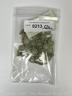 Bowenite Green Bead Necklace with Matching Earrings