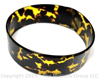 Carved Shell Bangle Bracelet