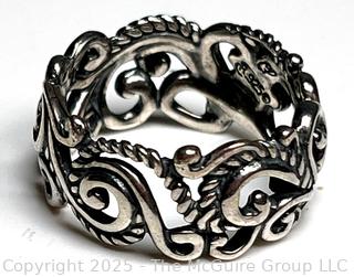 Carolyn Pollack Sterling Silver Openwork Scroll Band Ring 