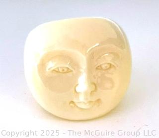 Carved Bone Face Ring