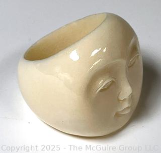 Carved Bone Face Ring