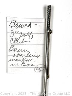 Beau Sterling Silver Golf Club Brooch 