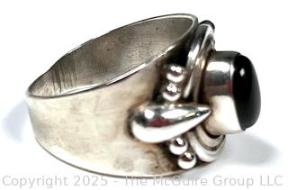 Sterling Silver with Onyx Center Ring