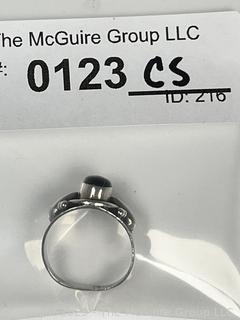 Sterling Silver with Onyx Center Ring