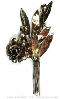 Sterling Silver Flower Bouquet Brooch