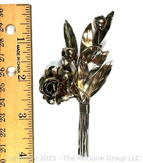 Sterling Silver Flower Bouquet Brooch