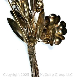 Sterling Silver Flower Bouquet Brooch