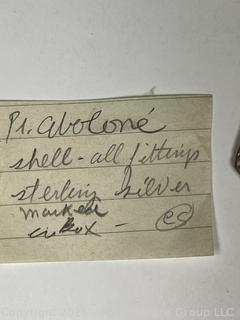 Pair of Abalone Shell Drop Earrings with Sterling Silver Mounts