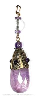 Amethyst Drop Pendant with Cabochon Decoration