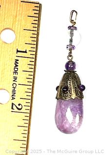 Amethyst Drop Pendant with Cabochon Decoration