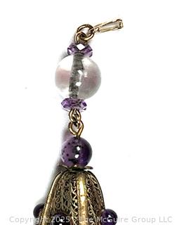 Amethyst Drop Pendant with Cabochon Decoration