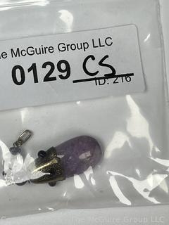 Amethyst Drop Pendant with Cabochon Decoration