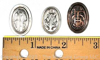 Three (3) Cast Relief Monograms for Jewelry Making