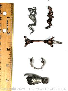 Victorian Cast Sterling Silver Decorations for Jewelry Making