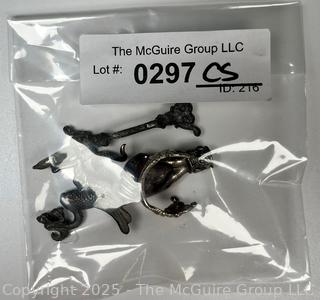 Victorian Cast Sterling Silver Decorations for Jewelry Making