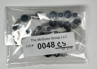 Onyx Bead Necklace with Drop Earring