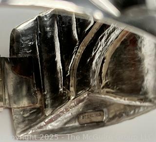 Embossed Sheet Sterling Silver Chased Design Cuff Bracelet
