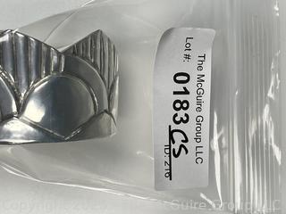 Embossed Sheet Sterling Silver Chased Design Cuff Bracelet