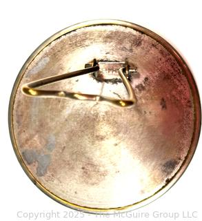 Pre-WWII German Brass St Anne Prayer Medallion on Easel Stand.  